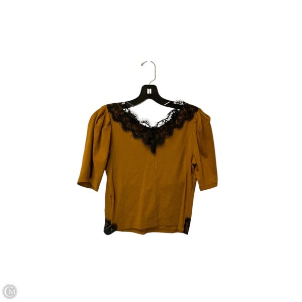Top Short Sleeve By Anthropologie In Tan, Size: S Sale - Image 2