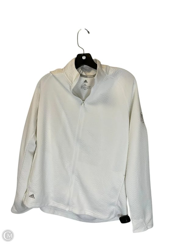 Athletic Jacket By Adidas In White, Size: Xl Supply