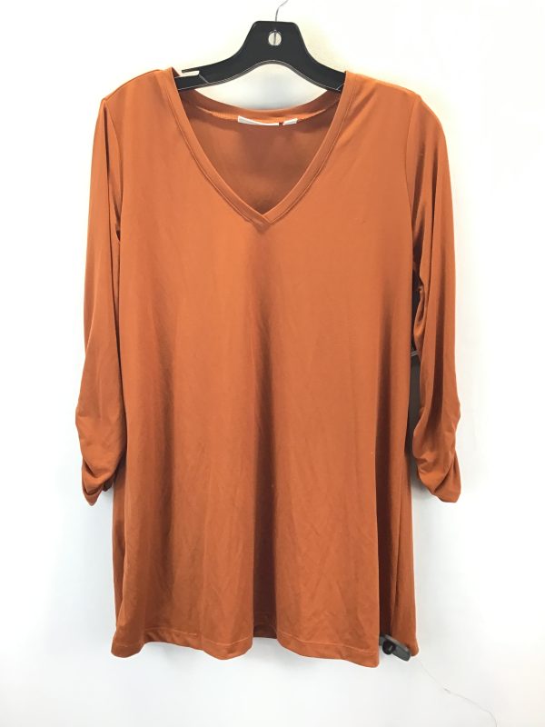 Top 3 4 Sleeve Basic By Susan Graver In Brown, Size: M Online