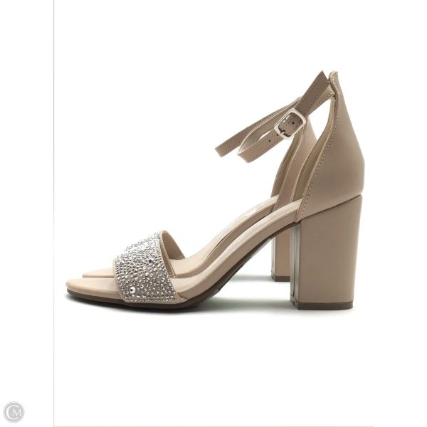 Sandals Heels Block By Sugar In Silver & Tan, Size: 6 Cheap - Image 3